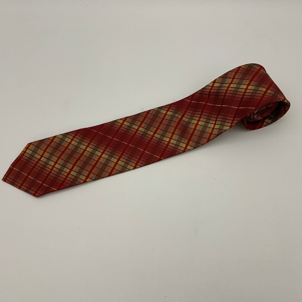 Steilmann Men's Tie‎ Necktie Red Multi-Color 100% Reineseide